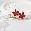 1Pc DIY Enamel Brooch Rhinestone Collar Lapel Pin Elegant Flower Brooch