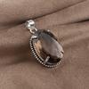 Smoky Topaz Gemstone Silver Pendant 1.75" , 925 Sterling Silver Handmade Jewelry, Brown Color Stone Pendant For Women PP-63-11