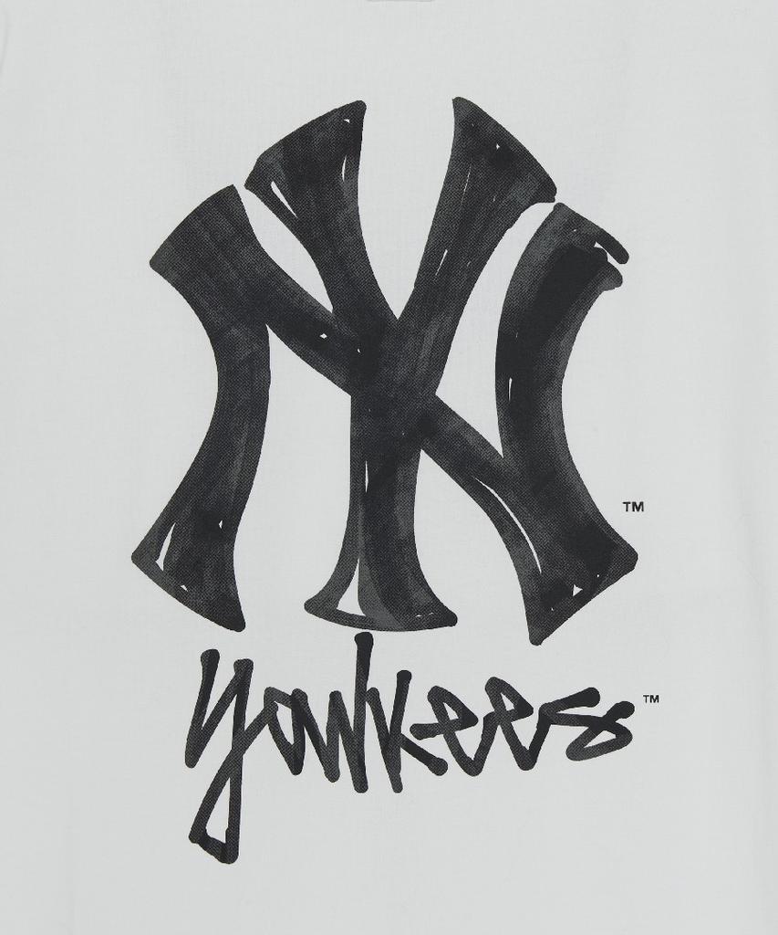 Emelbi Basic Simple Street Logo Oversized Short Sleeve T-Shirt Ny (White)