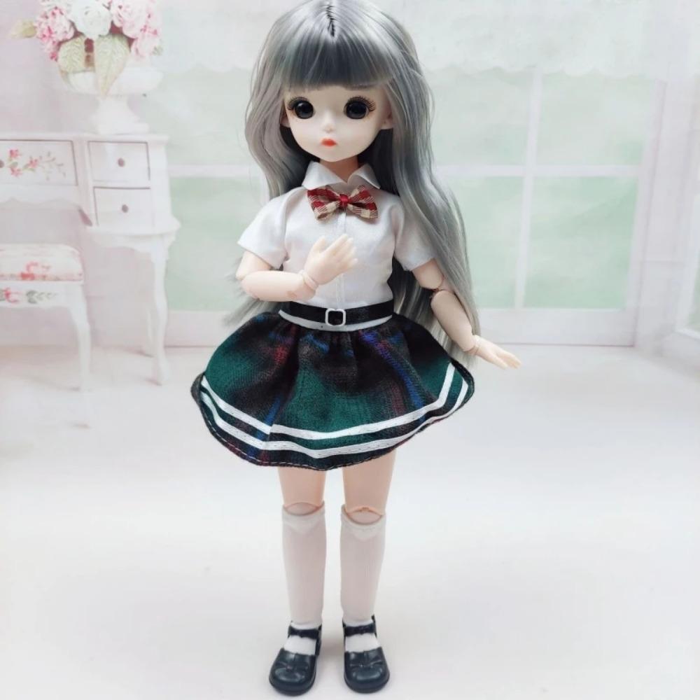 Oblečení pro 1/6 BJD panenku Roztomilé šaty Sukně Pokrývka hlavy 30cm Princezna Panenka Ležérní Kostým Oblečení Doplňky pro panenky Dívka DIY Hračka Dárky