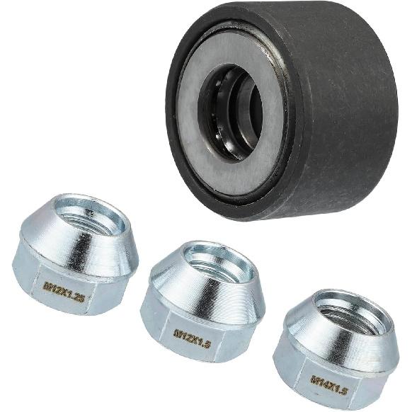 Universal Wheel Stud Installer Tool, Tire Stud Tool, M12x1.25 M12x1.5 M14x1.5, Iron, with 3/4" Hex Wheel Lug Nuts, Silver Tone, 1 Set Stylish Design