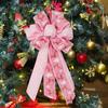Large Size Christmas Tree Bowknot Double Layer Present Ribbon Knot Christmas Wreath Bow  Wedding