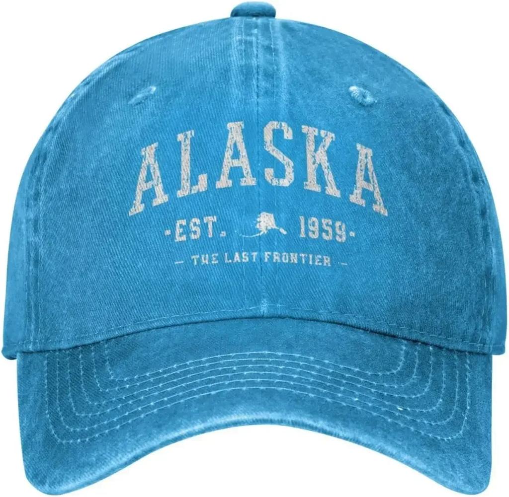 Alaska Est Baseball Cap Unisex Sun Washed Dad Cowboy Trucker Hat
