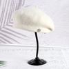 Autumn and winter beret small round label temperament wool hat female face small high quality elegant warm painter hat light luxury