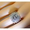 Luxus Gruppe Eingelegter Herrenring Ringe Modisch Europäischer und Amerikanischer Diamantenstil Sterlingsilber Herren- und Damenringe Plattiert mit Weißgold