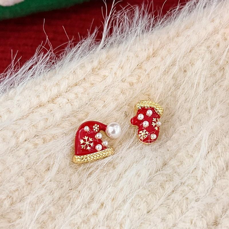 Colourful Zircon Christmas Tree Earrings For Women Sparkling Crystal Snowflake Elk Earring Girls New Year Holiday Jewelry Gifts