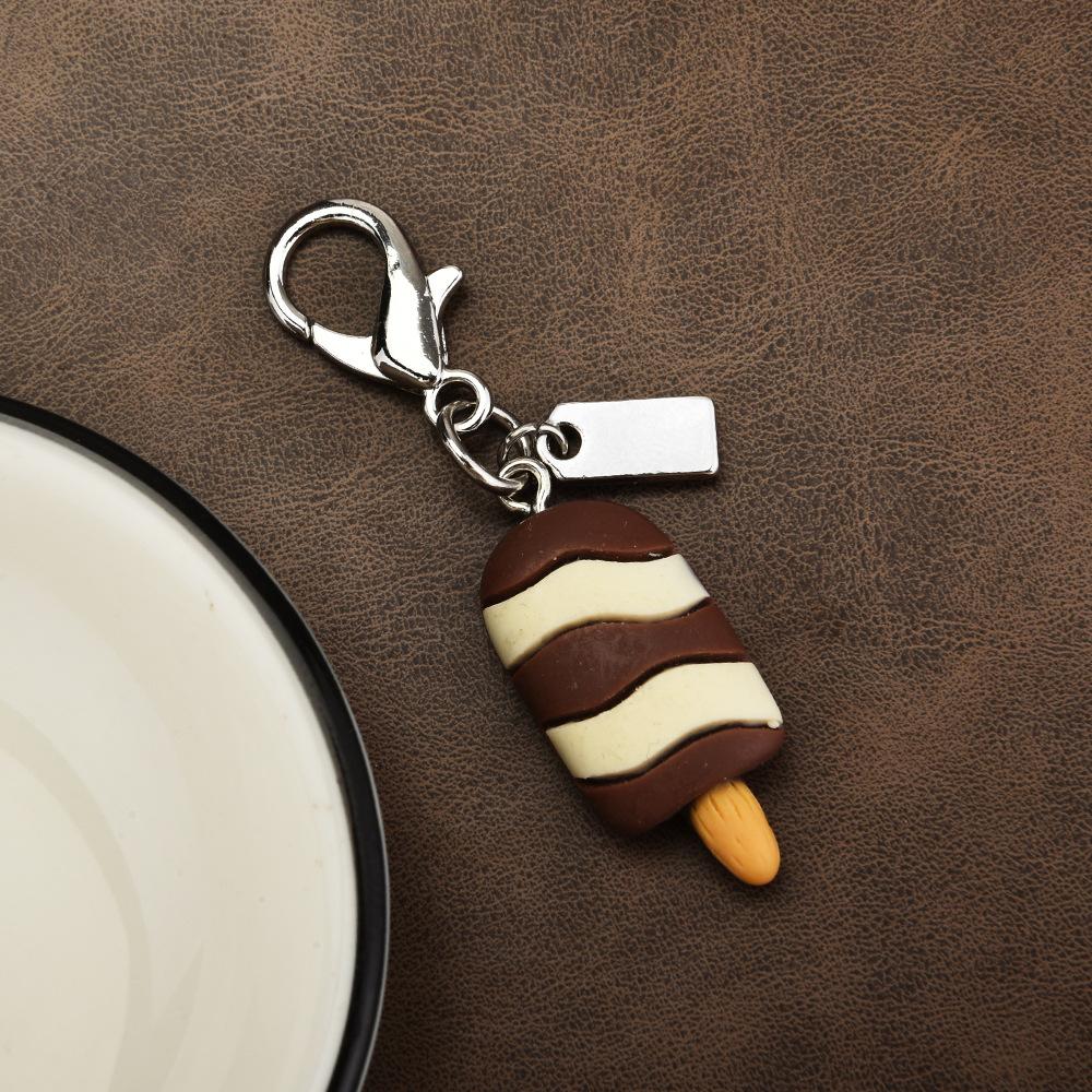 Ice Cream Popsicle Cute Keychain Simulation Resin Personalized Key Ring Bag Charm DIY Accessories Car Keychain Jewelry Girl Gift