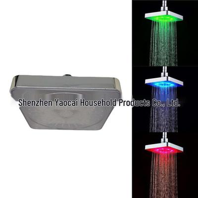 Temperatuurgevoelige LED Douchekop met 7-kleurige Verlichting, 6-Inch Model 8020-B1