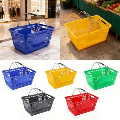 Shopping Basket Lightweight Versatile Grocery Basket Storage Basket Supermarket Organizer for Food Toys Bathroom Garage Basement