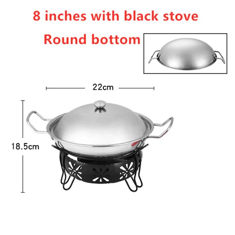 Outdoor lamp solid liquid restaurant tableware stainless steel portable furnace hotpot pots cooking Alcohol stove small hot pot