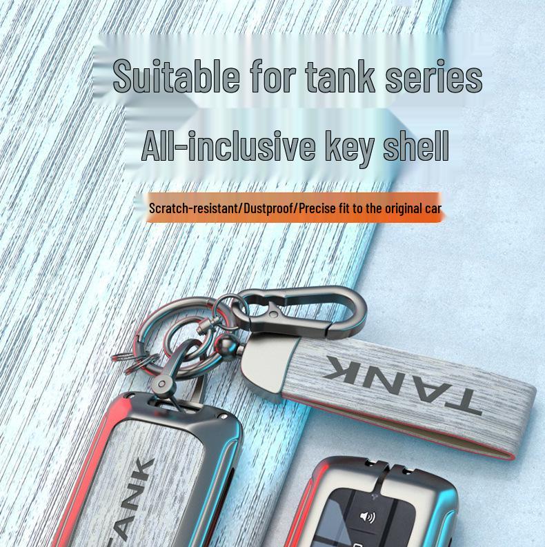 Tank 300 Key Case: Iron Man Shell Buckle, Cyber Style for Men & Women.