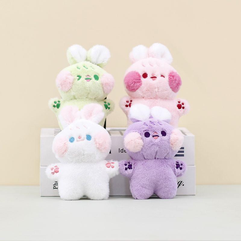 Adorable Fluffy Bunny Keychain Plush Toy Cute Mini Rabbit Bag Charm Accessory