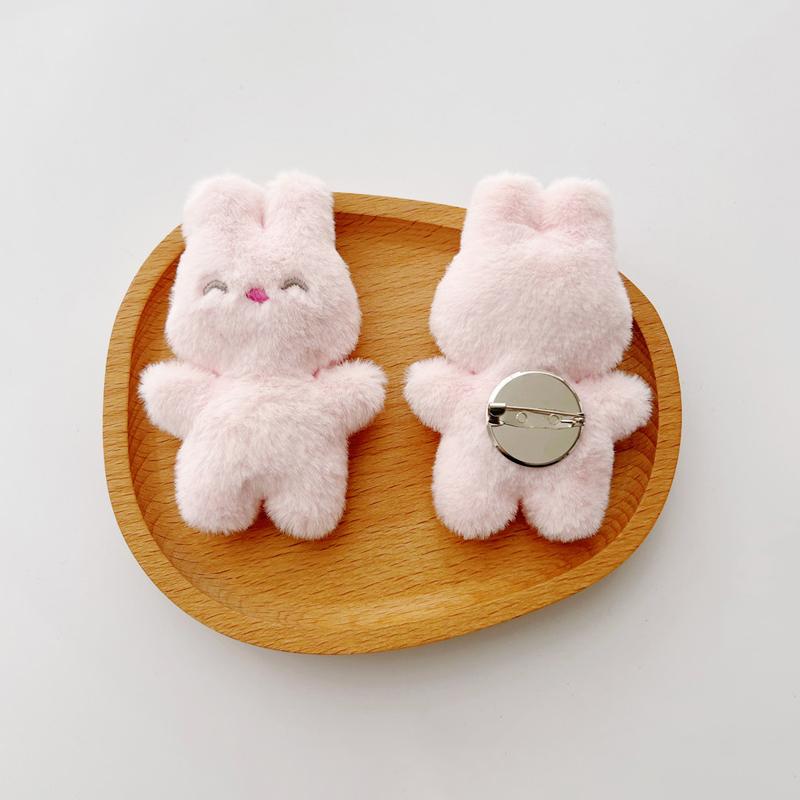 Broșă drăguță de pluș din material textil pentru iepure, drăguț iepure, geantă de îmbrăcăminte, șosete, insignă, Pins