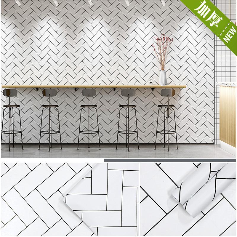 Bamboo Wallpaper Modern Geometric Contact Paper Black Stripes Detachable Self-adhesive Wallpaper Wall Covering Home Decoration