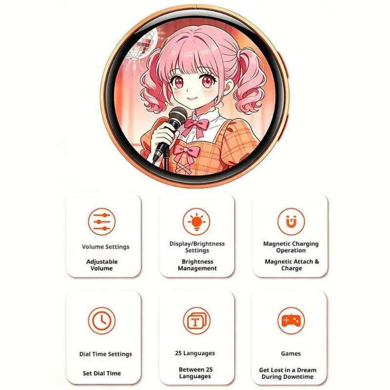 Smart Dynamic Electronic Badges Digital LED Animes Pin With Touch Control For Uploading Photos GIFs DIY Gift For Fan