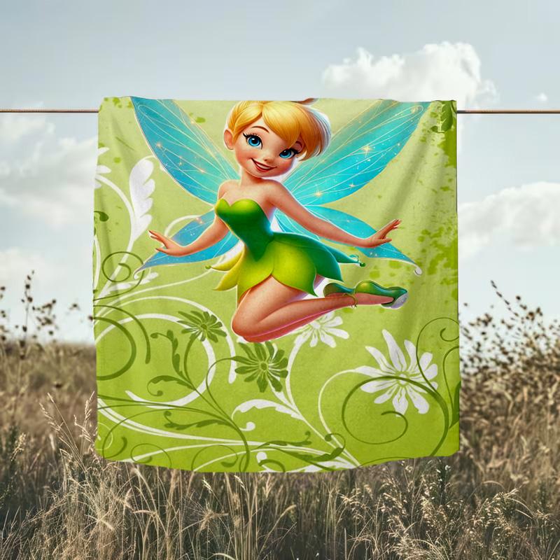 1PC Tinker Sprite Blanket Flannel Throw for Sofa, Indoor, Camping, Living Room, Office, Chair, And Bed Soft Birthday Christmas Gift