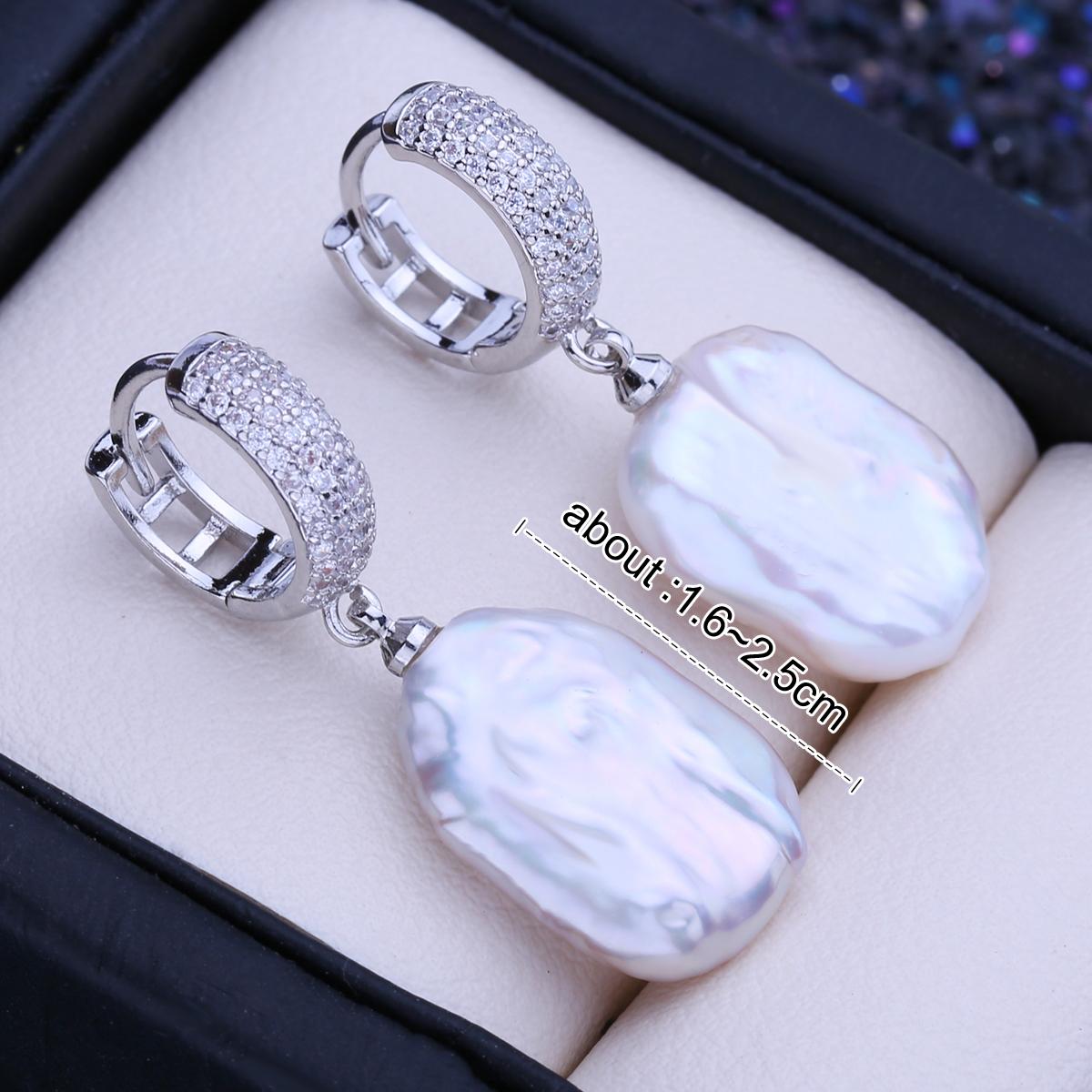 

Серьги SENIKO с натуральным пресноводным большим жемчугом в стиле барокко, модные серьги-капли с кубическим цирконием и жемчугом для женщин, вечерние ювелирные изделия F