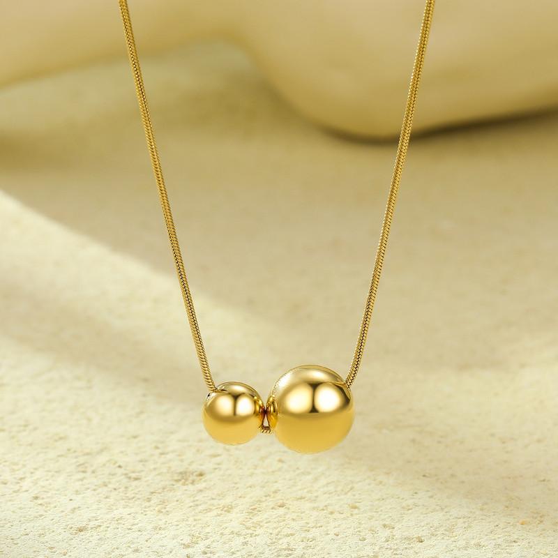 Hot Selling Fashionable and Simple Love Pendant Necklace Stainless Steel Jewelry Size Ball Gold Color Pendant Necklace for Women