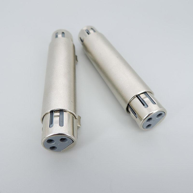 1pcs metal 3-Pin 3 core XLR Female to Female Audio cable connection Microphone Mic Adapter Connector xlr female to xlr female a1