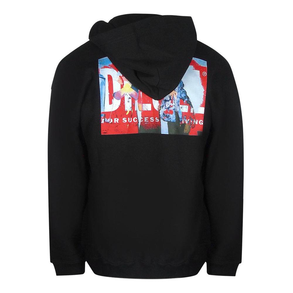 Diesel Mens Graphic Back Print Hoodie