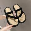 Fashion Thick Women's Slippers and Ladies Sandals Outside Clappers Slides Vip Elegant Fashionable High Quality New Collection 39 Shoes