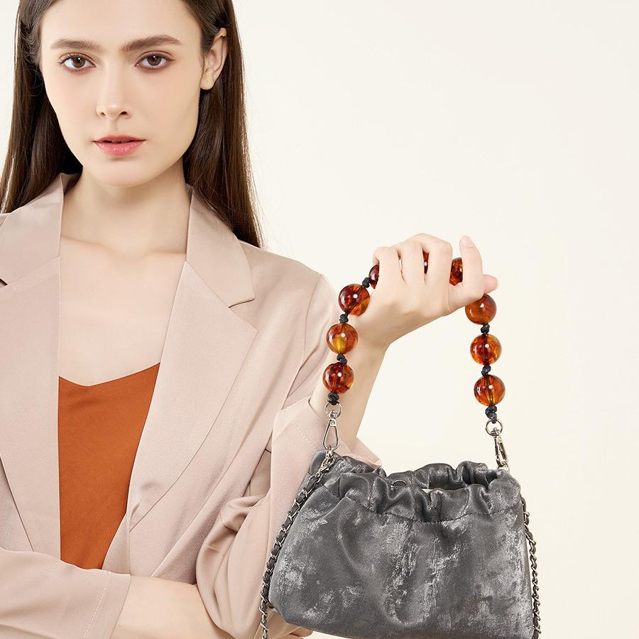 Cloud Bag New Versatile Trend Portable Women's Bag Leather Pleated Dumpling Bag Messenger Bag