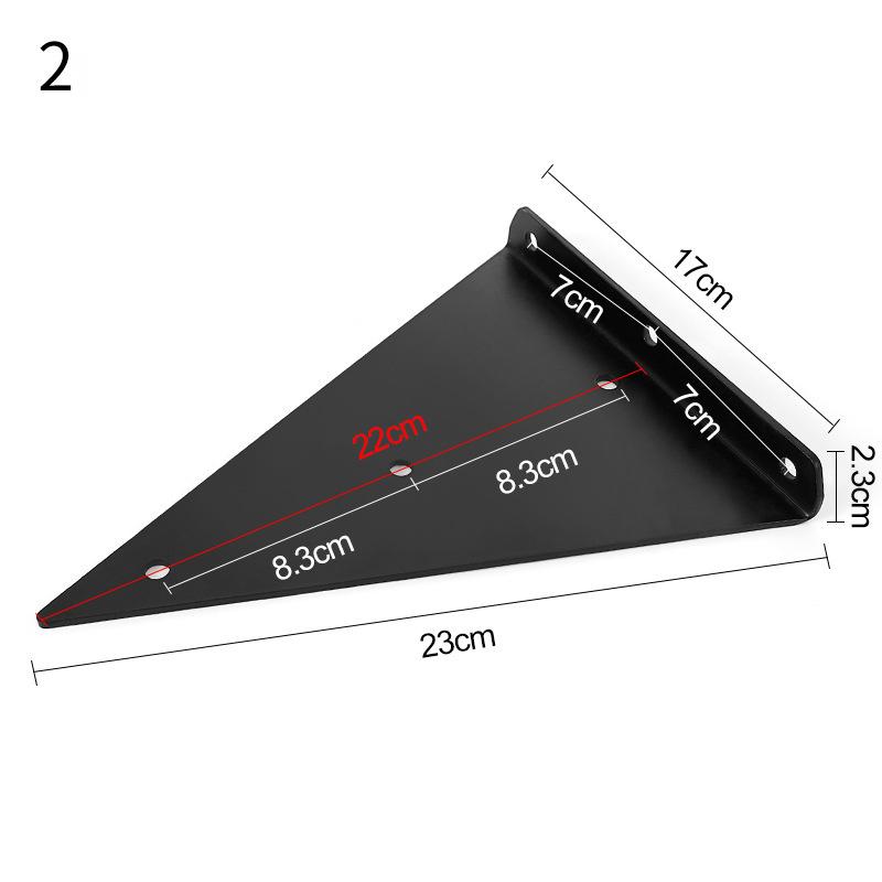 Černý držák police, skryté držáky pro plovoucí dřevěné police - skrytá podpěra zaslepovací police – šrouby a hmoždinky jsou součástí balení