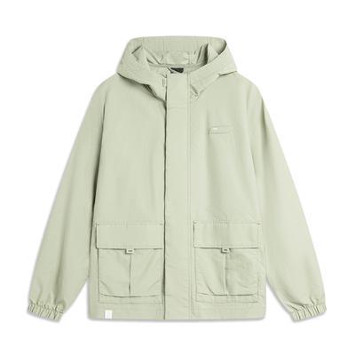 Li Ning Sports Lifestyle Series Water-Resistant Loose Comfortable Zip-Up Hooded Windbreaker Versatile Early Autumn Jacket Men Jackets AFDU537-1