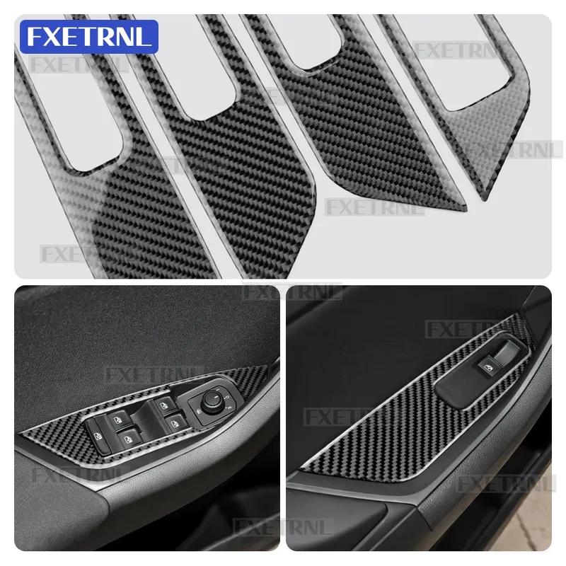 For Skoda Kodiaq 2017 2018 Soft Carbon Fiber Gear Shift Frame Window Switch Storage Panel Trim Sticker