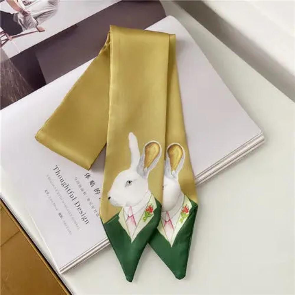 

Новый стиль Декорация Женский платок с принтом в животном стиле Деловой Маленький шейный платок Шелковые шарфы узкий шарф