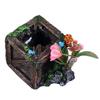 Aquarium Resin Decoration Innovative Simulation Landscaping Hollow Design Wooden Box Shape Fish Tank Decoration for Home