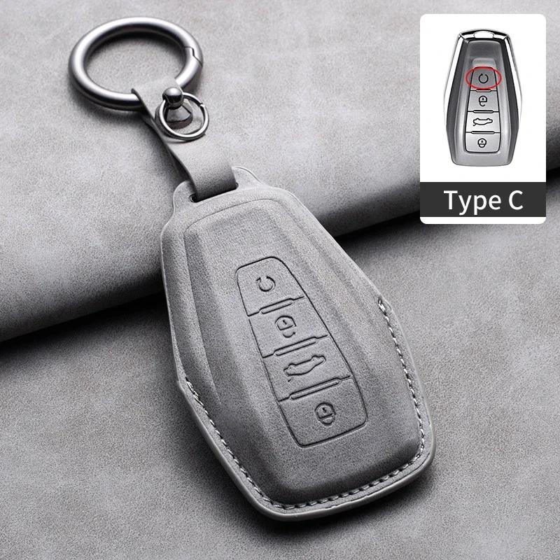 Leather Car Remote Key Case Cover for Geely for Geely Coolray X6 X7 EX7 Emgrand Global Hawk GX7 Kulrey GT GC9 Atlas Boyue NL3
