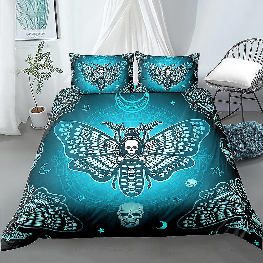 Butterfly Aesthetics Duvet Cover King Queen Beautiful Blue Flying Insect Pattern Print Bedding Set 2/3pcs Polyester Quilt Cover