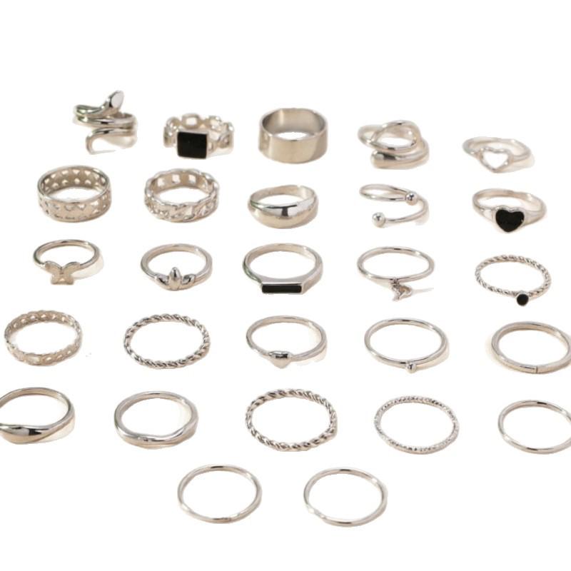 Geometric Hollow Retro Luxury Metal Ring Jewelry