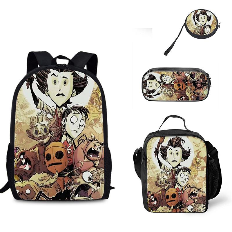 3pcs set Backpack for Boys Girls Best Gift Kids bags Don't Starve Child School With lunch bag Pencil Bags School Student Bags