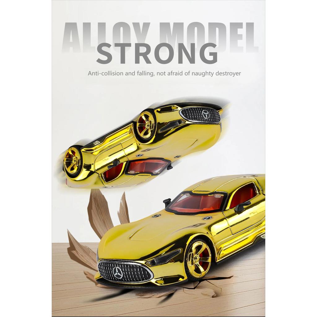 1/32 Benz VISION GT Super Concept Sportwagen Legierung Druckguss Modellauto Hohe Simulation Sammlerstück Kinderspielzeugauto Ton und Licht