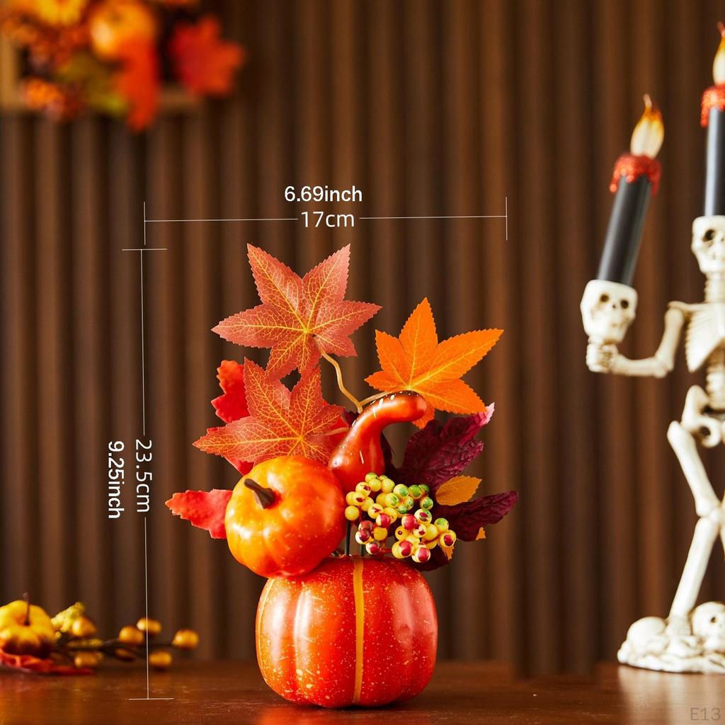 Autumn Pumpkin Sturdy Table Centerpiece Thanksgiving Artificial for Mantel, Fireplace, Desk,