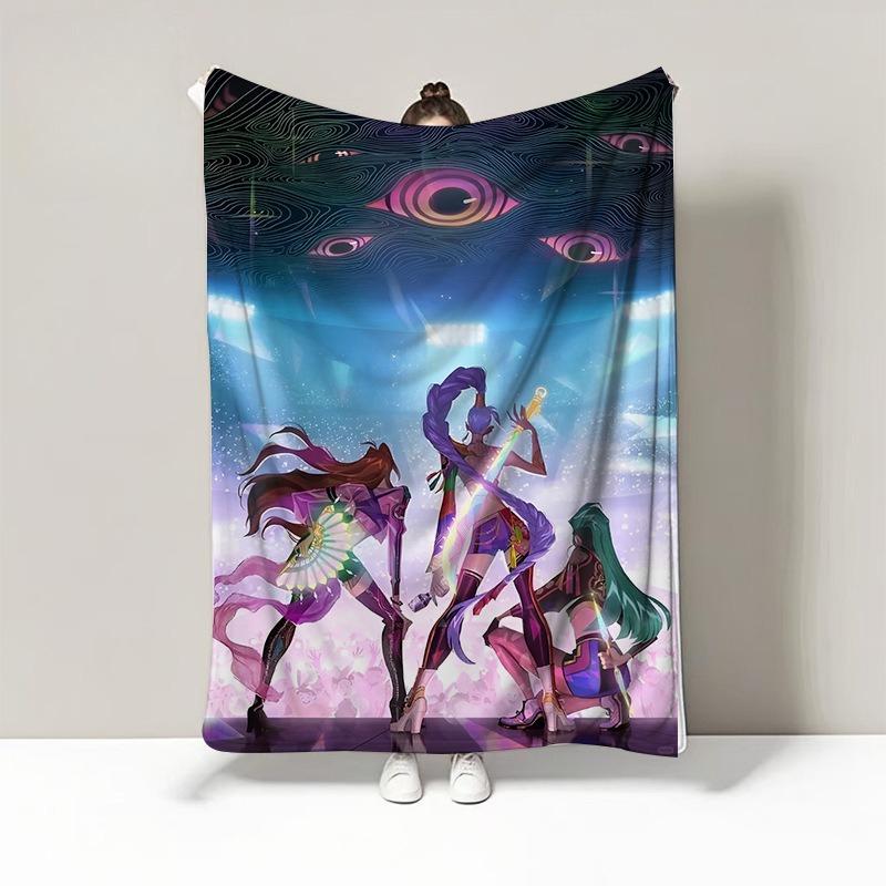 Kpop Girl Group Blanket Soft Flannel Throw Warm Bed Sofa Quilt Anime Style Bedroom Decor Gift for Fans Cozy Home Accessory
