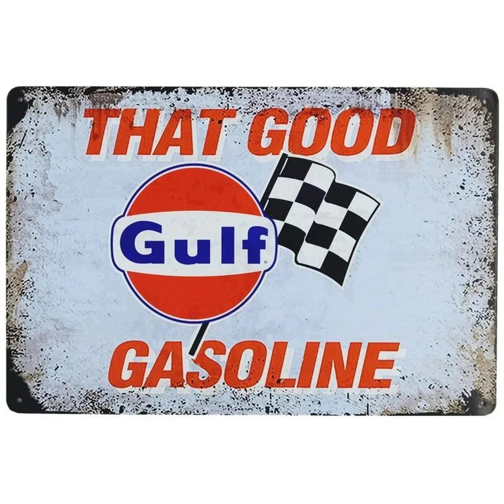 Decorazioni Retro per Bar & Garage - Segnali Metallici da Corsa Esso Gulf Camel, Targhe Poster Olio Motore per Man Cave & Parete del Club