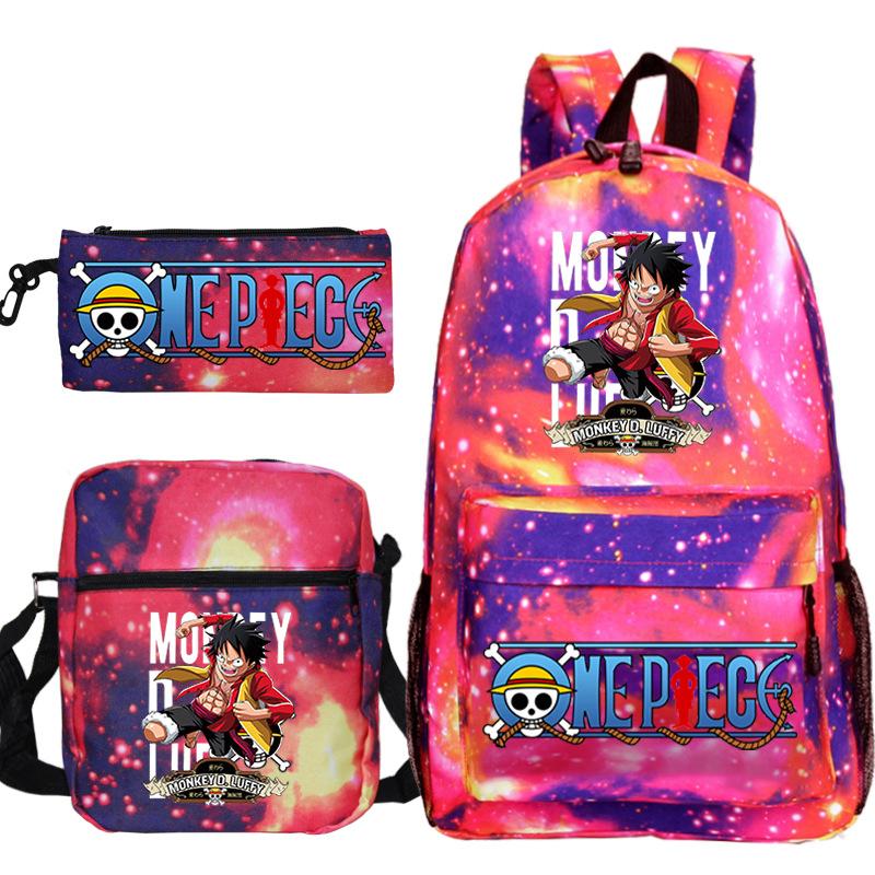 School Bag Large Capacity, Junior High School Students, Primary School Students, School Bag Three-Piece Set, Backpack, Messenger Bag, Stationery Bag