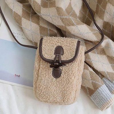 Small Crossbody Bag for Women, New Lamb Wool Plush Crossbody Bag, Niche Style