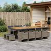 Vidaxl 13-Cz. Garden Furniture Set With Cushions, Grey Rattan Pe