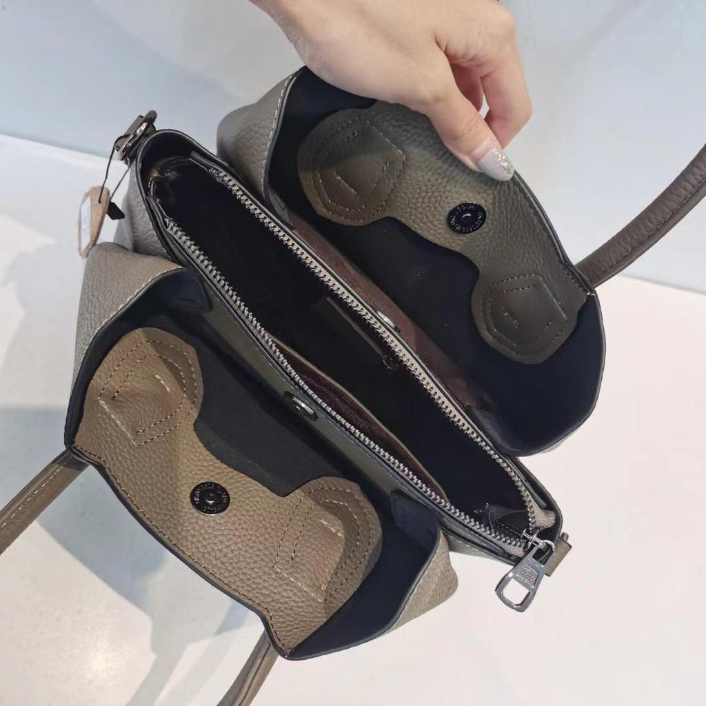 2025 Damen Echte Rindsleder Bucket Bag - Trendige Handtasche & Crossbody mit großer Kapazität