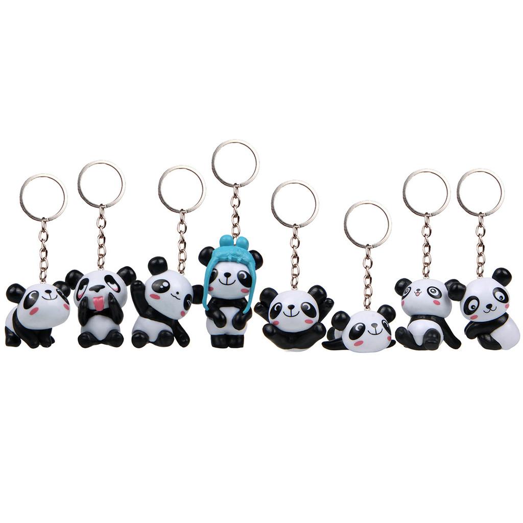 Set Panda Keychain With Creative Animal Shape For Collectors And Gifts Office