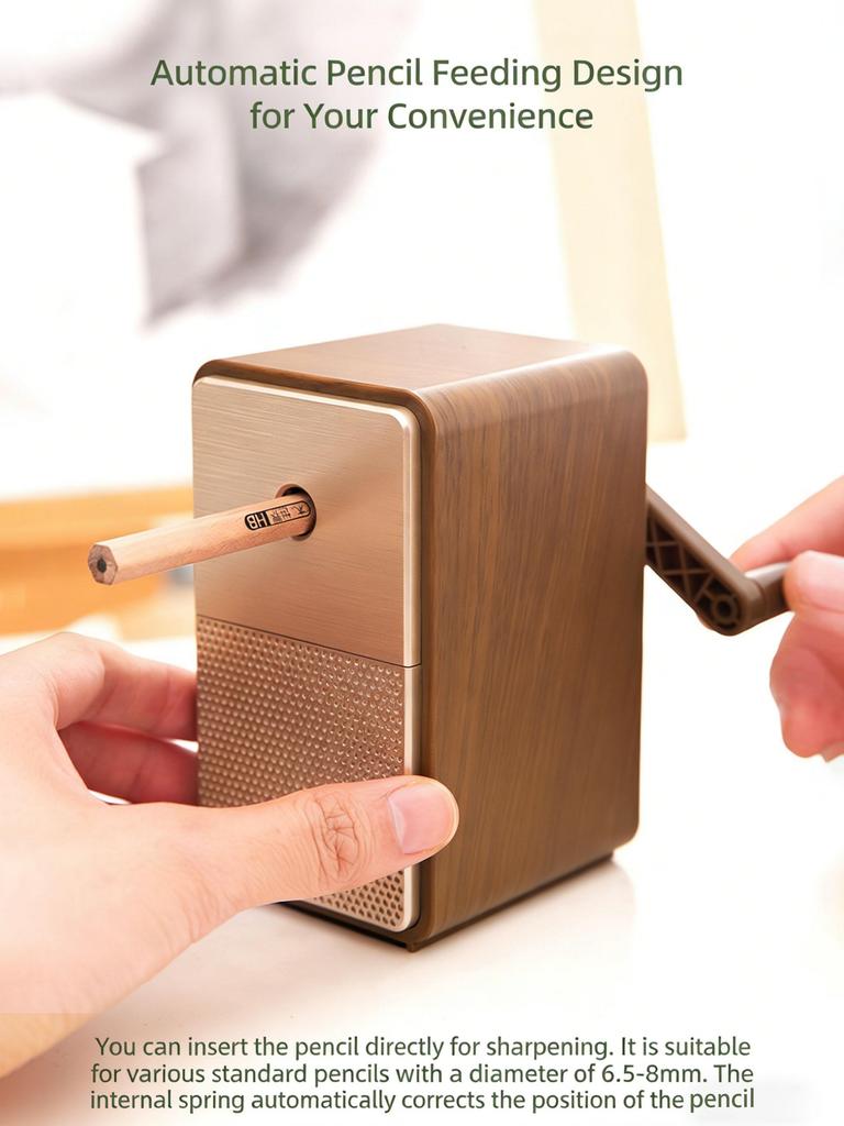 Manual Pencil Sharpener Alloy Steel Blade Compatible Multiple Pencils with 5 Adjustable Tip Auto Eject Broken Lead for Artists Students and Sketching