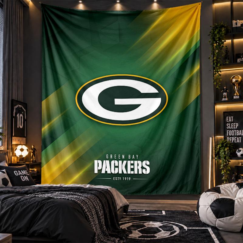 Wall Hanging Tapestry Green Bay Packers Print Cloth for Living Room Bedroom Home Decor