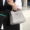 High-quality Real Cowhide Lychee Pattern Bucket Bag OEM Large-capacity Portable Messenger Women's Bag