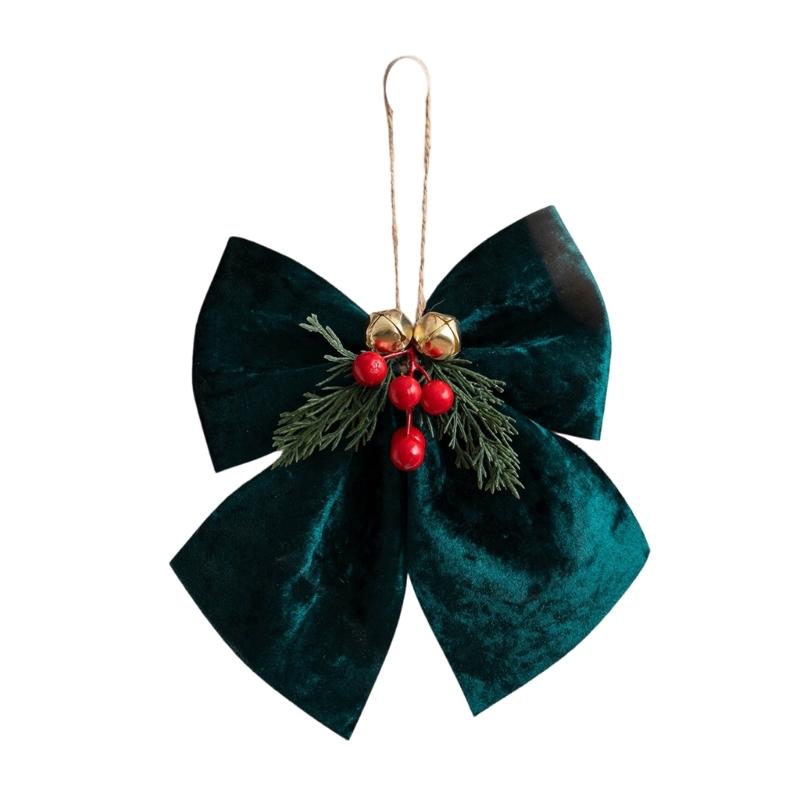 Classical Joyful Bows Ornament Cloth Designs Christmas Tree Fabric Decors Ideal for Christmas Decorations Year After Year
