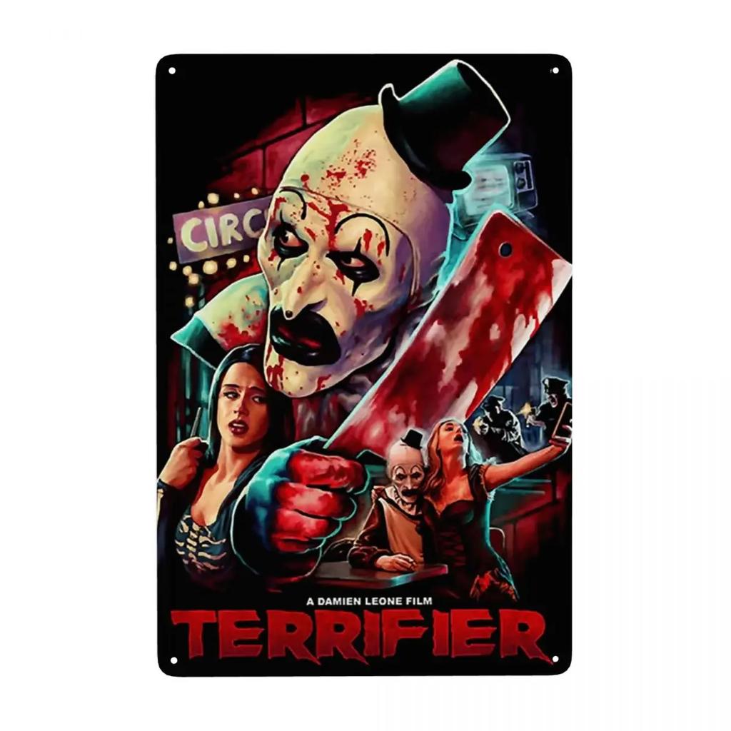Retro Terrifiers Halloween Horrorfilm Metallschilder Benutzerdefinierte Blechschilder Tor Garten Bars Heimdekor 30x20cm