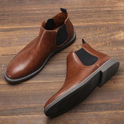 40~46 Herren Chelsea Boots Marke Retro Bequem Mode Herrenstiefel